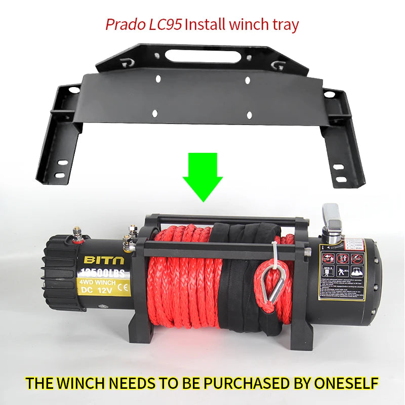 For PRADO LC95 Steel Winch Tray Bracket Parts Winch Mounting Rack Holder Trailer Hitch Car Winch Cradle Frame Accessories 6