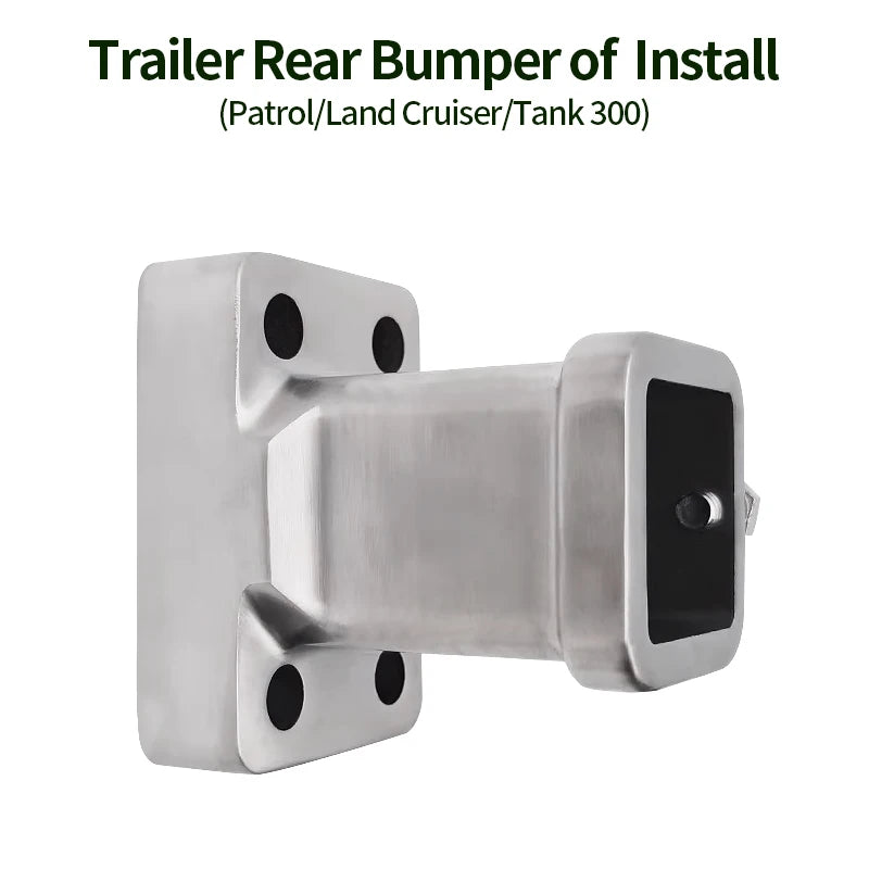 Stainless Steel Towing Square Mouth Base with 2inch Receiver 85X45mm Universal Hole Trailer Hitch Offroad Parts Car Accessories 4