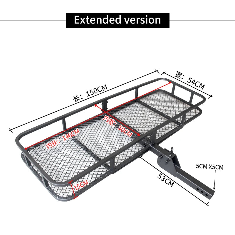 Enlarge Style Foldable Rear Luggage Basket 5X5cm Square Mouth Luggage Rack Cargo Carrier Trailer Hitch Camp Trailer Accessories 2