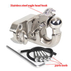 New Eagle Head Style Stainless Steel Trailer Hitch 105x55mm Base Hole Off-Road Rescue Tow Hook Refit Towing Accessories 2