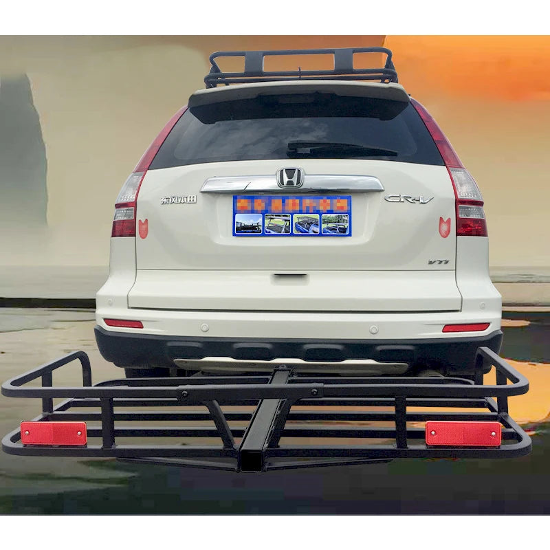 Hollow Foldable Rear 2inch Receiver Outdoor Travel Luggage Frame Kit Trailer Basket Rack Trailer Hitch Camp Trailer Accessories 2