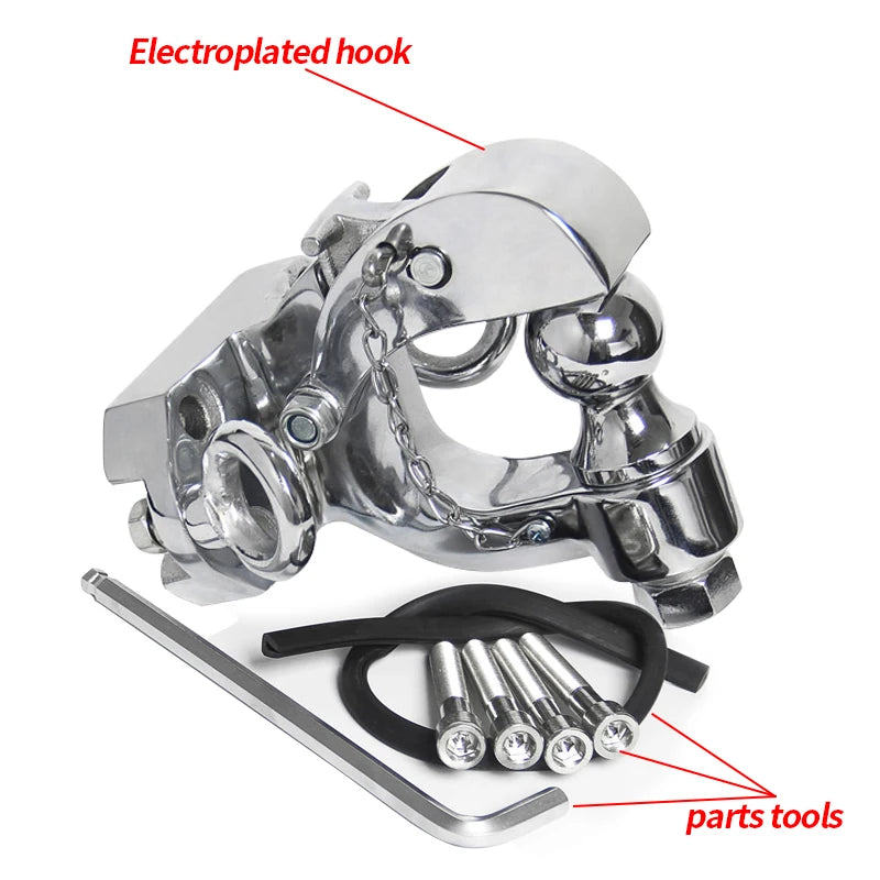 PRADO Electroplated Steel Trailer Hitch Rear Bumper 105x55mm Install Hole Off-road Refit Parts Tow Hook Car Accessories 2