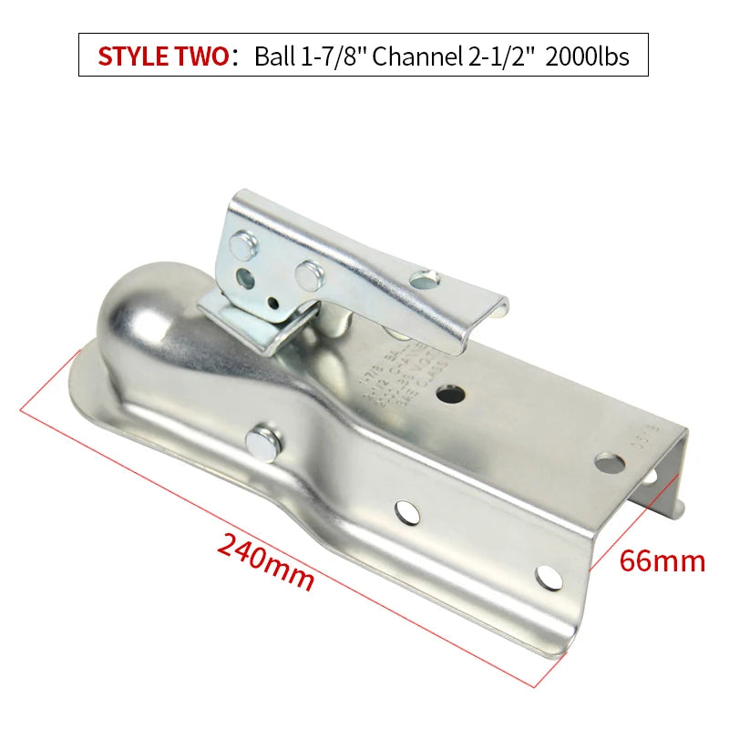 New High Quality Silver 2000LBS 1-7/8"x2-1/2" Ball Coupling Trailer Hitch Lock Cover for Camp Trailer & Car Accessories 2