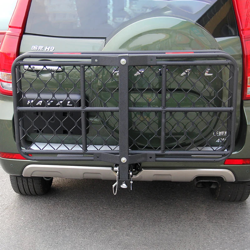 4x4 Offroad Car Black Aluminium Alloy Hitch Mount Luggage Basket 5x5cm square Quick Insertion for 2-inch Square Mouth Base 4