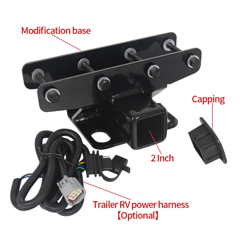 2-inch square Mouth Base for Jeep JK/JL 4x4 off Road Trailer Hitch Car Tow bar Towing Hook Vehicle Coupling Device Accessories 3