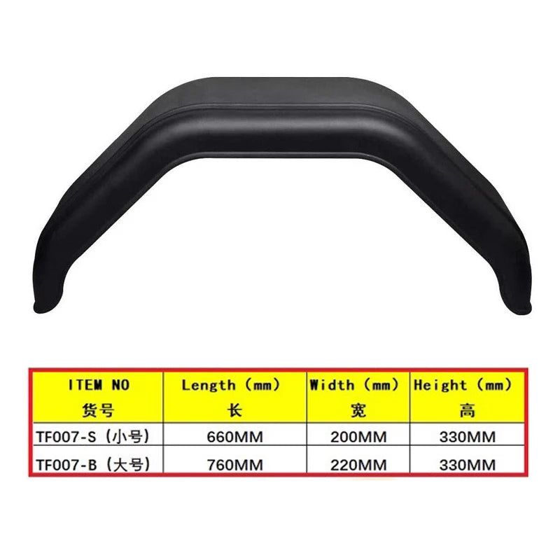 New High Quality Black Plastic Tire Mudguard for 12-15" Wheel Arch Trailer Parts 2