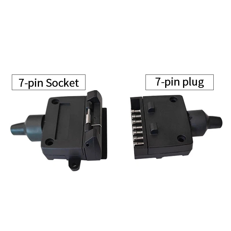 Australian Standard 7 Pin 12 Pin Flat Trailer Plug Socket Heavy Duty Waterproof Connector for RV Caravan Boat Truck Towing Hitch 4