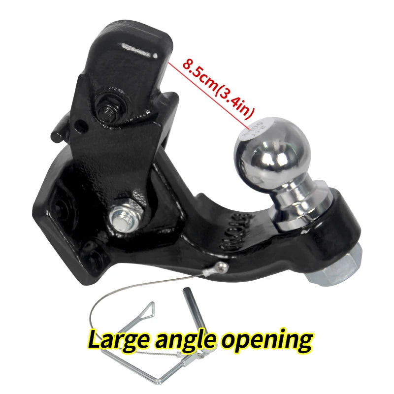 Heavy Duty Steel 8Ton Forging Trailer Hitch With 50mm or 2" Ball Chose Off-road Refit Parts Tow Hook Accessories 85*45mm Hole 6