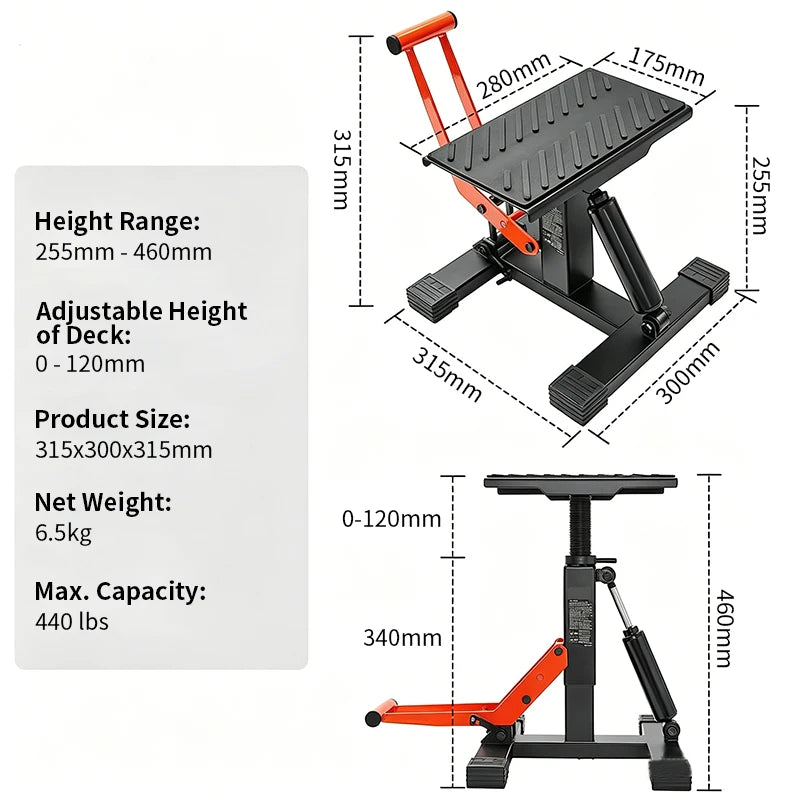 Motorcycle Repair Lift Stand Heavy Duty Service Lift Frame Professional Motorcycle Maintenance Tools for Workshop Garage Repair 3