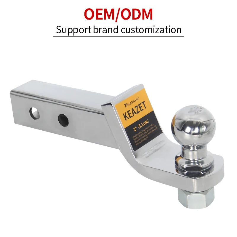 Electroplating Trailer Hitch With 50mm Tow Ball Trailer Arm Set Fits 2inch Receiver Parts Trailer Hook Car Accessories Lock Pin 4