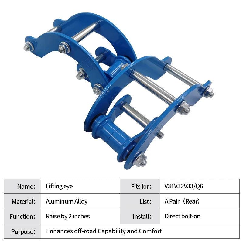 Mitsubishi V31 V32 V33 Cheetah Cavalry Q6 Two-inch Suspension Shackle Elevated Lifting Lugs Trailer Hitch Refit Car Accessories 2