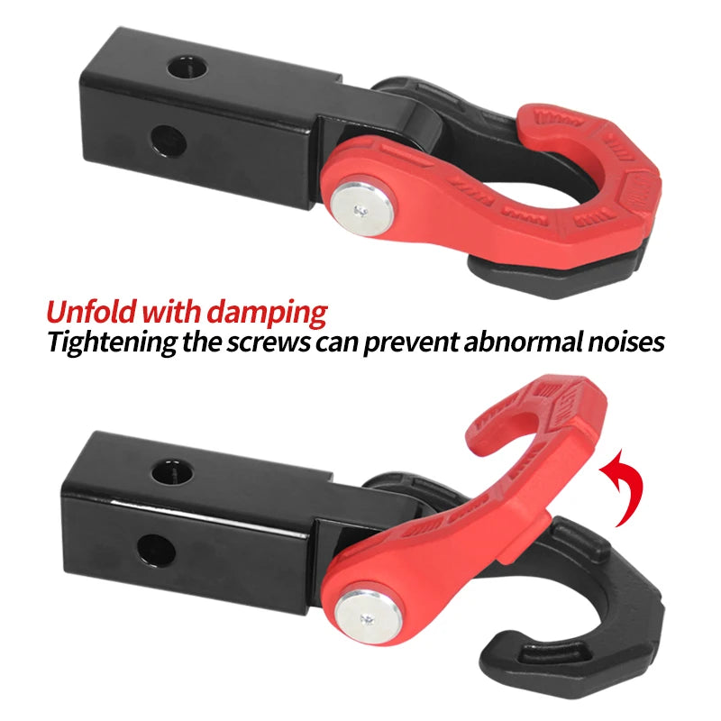 Multifunctional Towing Hook Bow Ring Hitch Fits 2inch Receiver Forged Shackle Tow Hook Parts Trailer Hitch Offroad Accessories 2