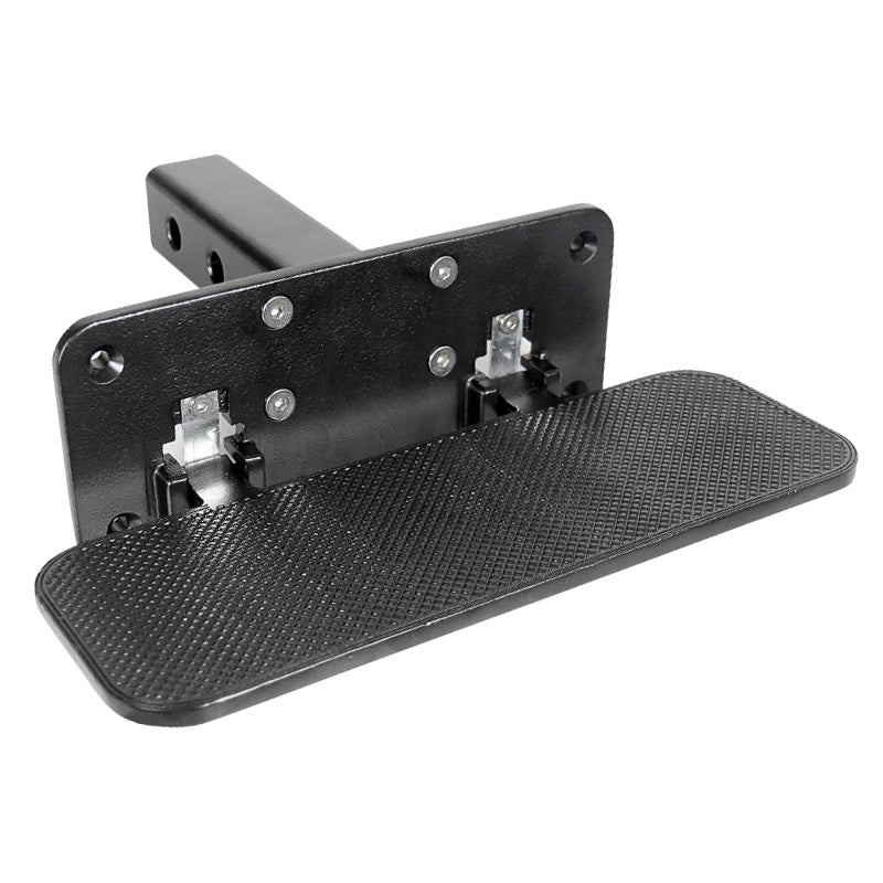 New Black Steel Alloy 5x5cm Tube Arm Folding Rear Bumper Pedal 2inch Receiver Non-slip 200kg Max Payload Trailer Hitch 6
