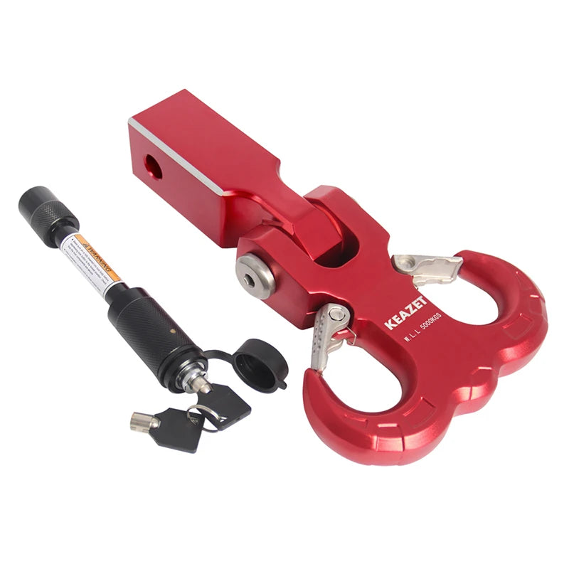 11000lbs 5000KGS 7075 Aluminum Forged Sheep Horn Tow Hook 5cmx5cm Square Mouthed Tube Arm Trailer Hitch for Car Accessories 4