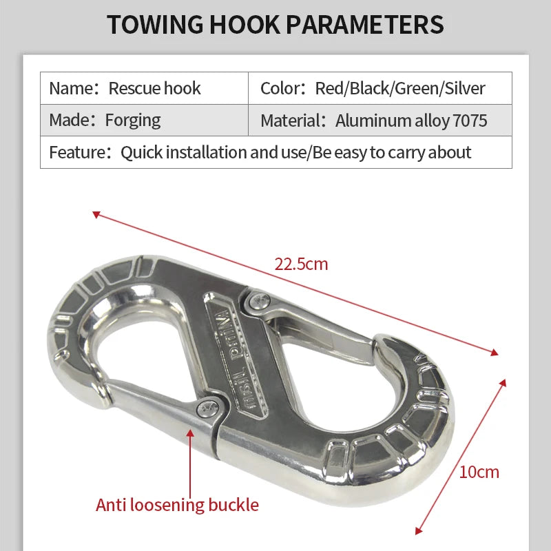 Auto 4x4 Truck Recovery Tow Hook Front and Rear Car Trailer Hook Winch Hitch Parts & Accessories for Car Trailers 2