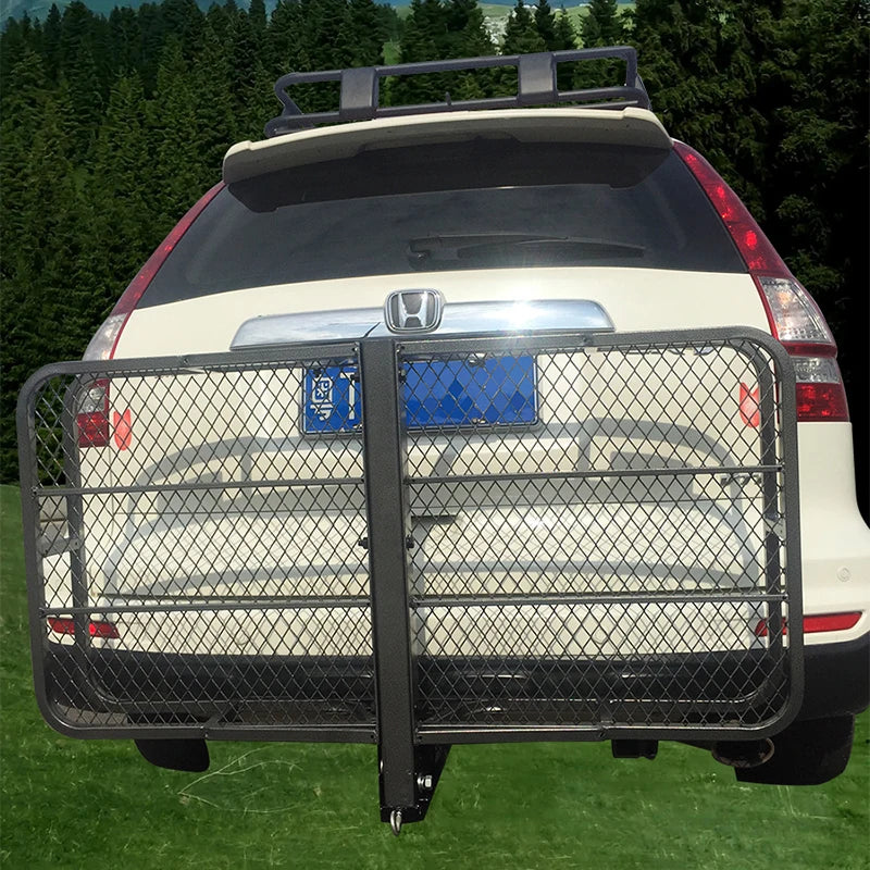 SUV Rear Luggage Compartment Foldable Mesh Large Capacity Outdoor Travel Basket Rack Trailer Hitch Camp Trailer Accessories 6