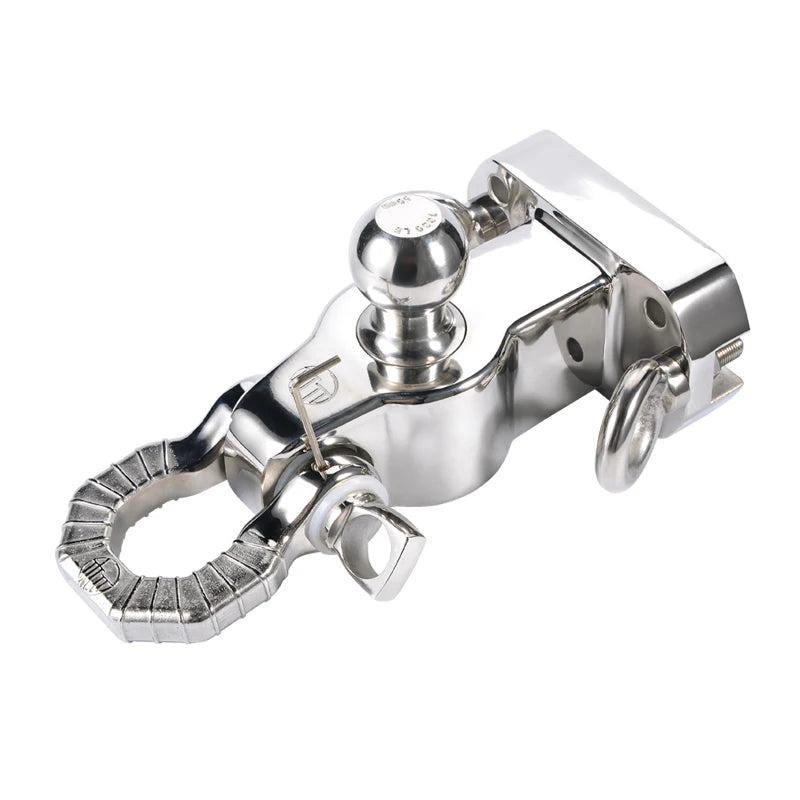 Prado Stainless Steel Trailer Hitch 50mm Ball Head with Detachable Shackle Off-road Refit Tow Hook Parts Accessories 1