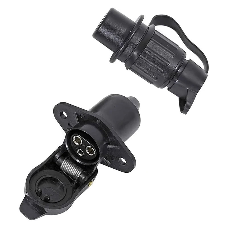 European 3 Pin Trailer Plug and Socket Set Waterproof 3 Pole Socket Connector for Tractor Agricultural Machinery Truck Caravan 2