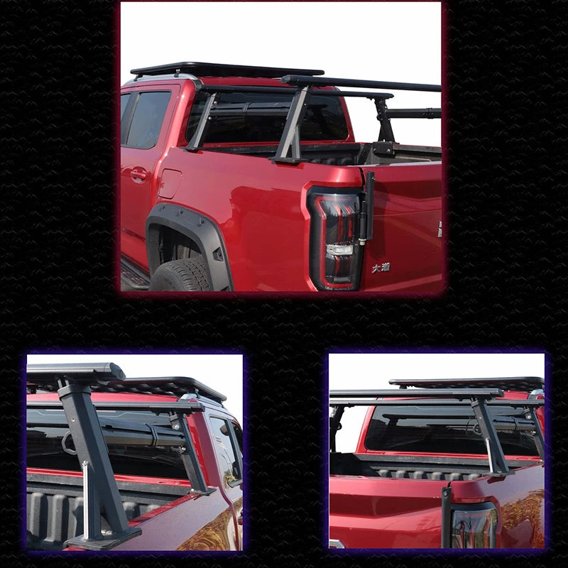 Universal Adjustable Pickup Truck Aluminum Alloy Roll Bar Chase Rack Sport Bar Trailer Hitch Car Accessories Tent Compatible 4