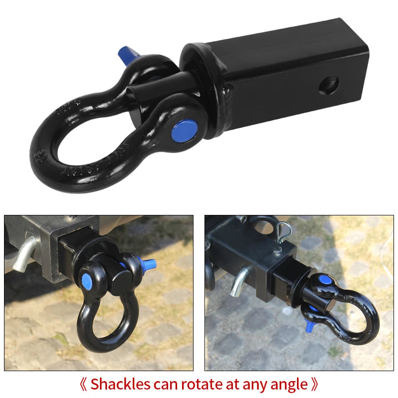 10000LBS Trailer Hitch With 3/4 Rotatable Shackle Arm for 2inch Receiver Car Rear Bumper Pintle Tow Hook Off-road Accessories 3