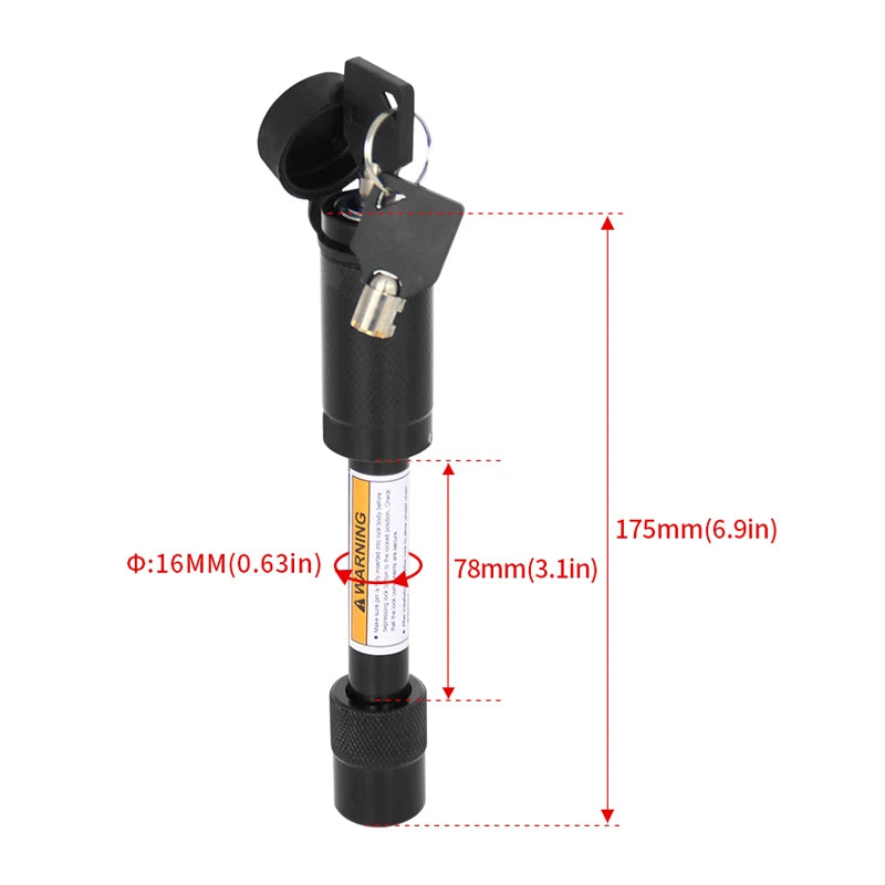 Manganese Steel Locking Pin Black Trailer Lock for Rear Bumper Fixed Trailer Arm Quick Release Pin Tow Hook Parts Trailer Hitch 2
