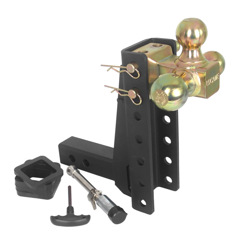New Swivel Tri Ball Mount 9in Carbon Steel Towing Trailer Hitch 2" Receiver 15000lbs High Quality Accessories 1