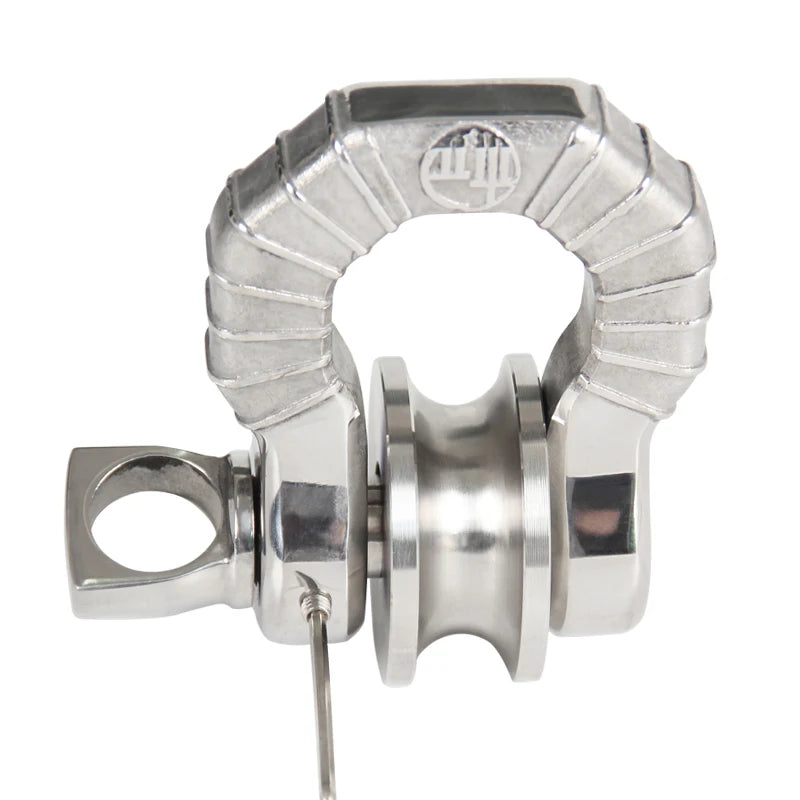 10T Stainless Steel Pulley Block 4x4 Off-Road Rescue Lifting Wire Rope Pulley Trailer Hitch Parts Car Accessories High Polished 5