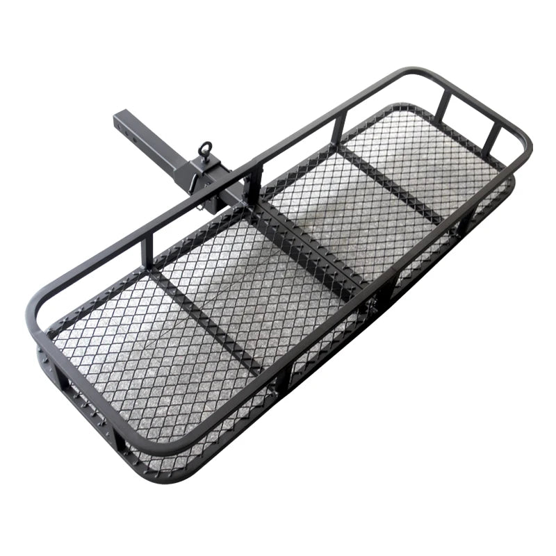 Folding Hitch Cargo Carrier Basket 2 Inch Receiver Mount Heavy Duty Steel Rear Bumper Luggage Rack for SUV Truck Car Road Trip 1