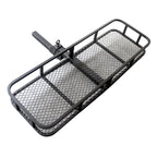 Folding Hitch Cargo Carrier Basket 2 Inch Receiver Mount Heavy Duty Steel Rear Bumper Luggage Rack for SUV Truck Car Road Trip 1