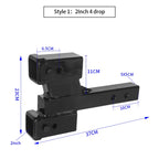 Heavy Duty Manganese Steel 5x5cm Solid Tube Adapter with 2-inch Receiver Dual Ports Trailer Arm Trailer Hitch Car Accessories 3