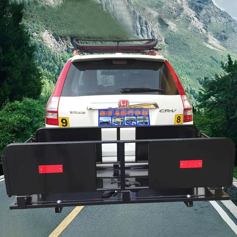 Folding Large Capacity Thickened Reinforced Guardrail Luggage Basket Frame Hitch Rack Trailer Hitch Camp Trailer Accessories 3
