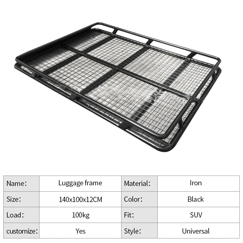 Customizable Size SUV Roof Top Rack Iron Material Outdoor Luggage Platform Carrier Trailer Hitch Camp Trailer Accessories 2