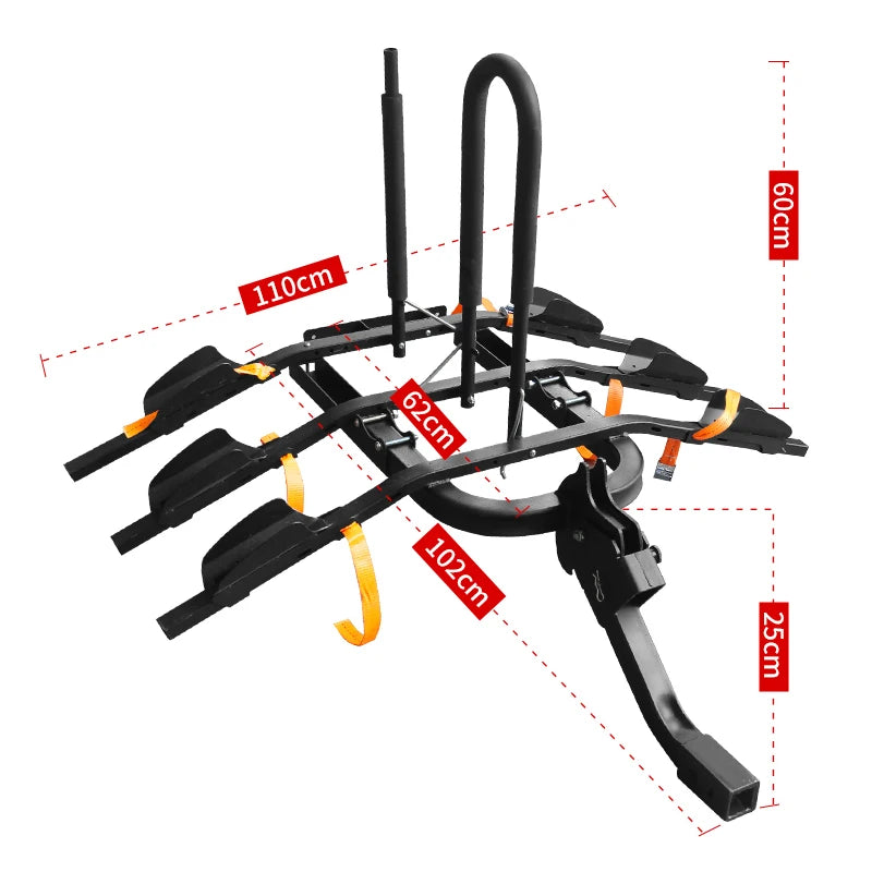 Bicycle Carrier Rack for Rear Bumper 2inch Receiver SUV Car Road Trip Trailer Hitch Outdoor Parts Bike Towing Rack Platform 4