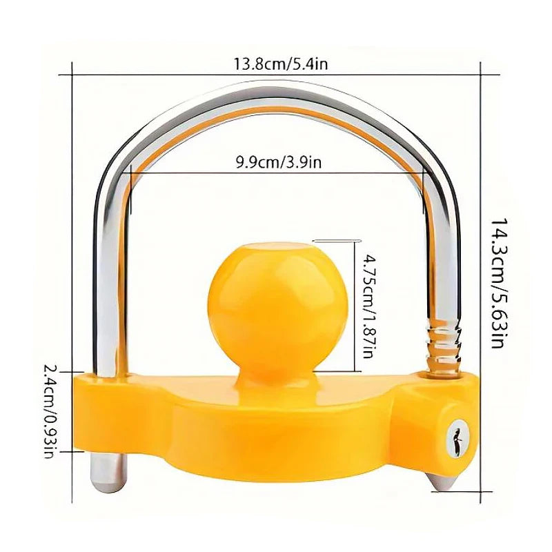 Heavy Duty Anti-Theft Trailer Coupler Lock Universal Adjustable Solid Steel Hitch Ball Security Rustproof Towing Device Parts 2