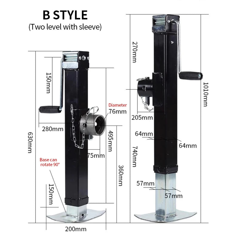 New High Quality 8000 Pound Heavy-duty Square Tube Trailer RV Jack Balance Lifting Support Leg Hitch Trailer Accessories 4