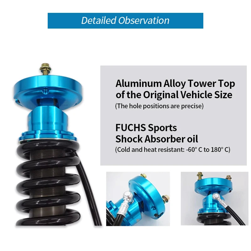 Adjustable Damping Shock Absorber Assembly Fits for Ram 1500 Pickup Truck Car Suspension Kits Trailer Hitch Off-road Accessories 4