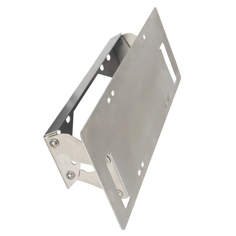 Stainless Steel Silver Front License Plate Frame Holder 45x15cm SUV Winch Trailer Hitch Parts Accessories Polished Bracket 6
