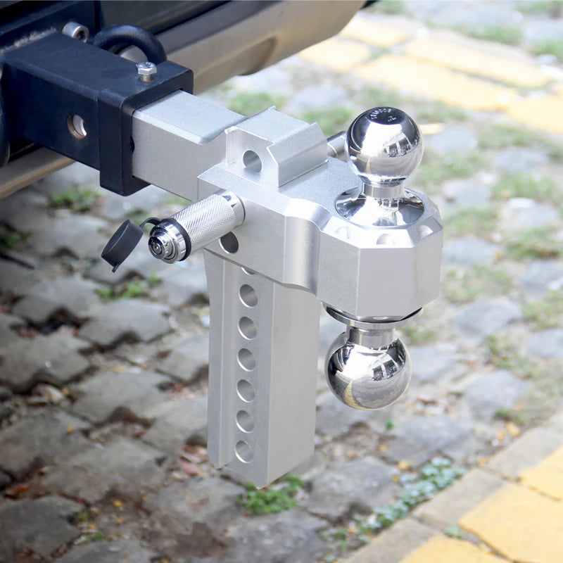 Adjustable Aluminum Alloy Trailer Hitch Hook with Dual Tow Ball Mount Trailer Towing Hitch Car Accessories Drop Hitch Adjustable 6