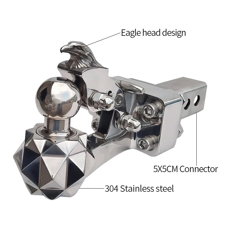 Trailer Stainless Steel Towing Hook Match 2inch Receiver Eagle Head Design Refit Parts Trailer Hitch Arm Camping Car Accessories 2