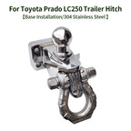 304 Stainless Steel Tow Hook for Prado LC250 Dragon's Tooth Design with Tow Ball Trailer Hitch Base Off-road Car Accessories 1