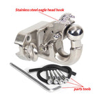 PRADO Car Eagle Head Stainless Steel Off-Road Rescue Trailer Hitch With Ball Refit Parts Tow Hook Accessories 2