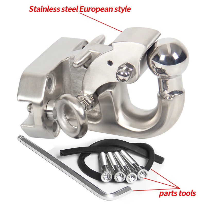 Install Hole 105x55mm European Style Trailer Hitch for Prado Car Stainless Steel Tow Hook Off-road Refit Parts & Accessories 5