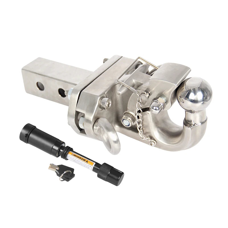 New Fits Prado Stainless Steel Towing Hook Trailer Hitch Coupler 2inch Receiver 10000LBS Load Capacity Camp Trailer Car 1