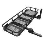 Folding Hitch Cargo Carrier Basket 2 Inch Receiver Mount Heavy Duty Steel Rear Luggage Rack for SUV Truck Car Road Trip Camping 3