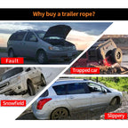 New 15 Ton Break Strength Heavy Duty Nylon Tow Strap Emergency Road Towing Trailer Parts Recovery Rope Trailer Hitch 3