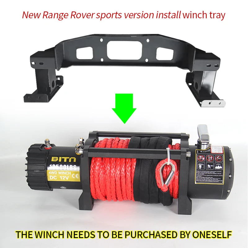 For Range Rover Executive Winch Frame Front Bumper Trailer Hitch Steel Winch Tray Bracket Winch Mounting Rack Holder Accessories 5
