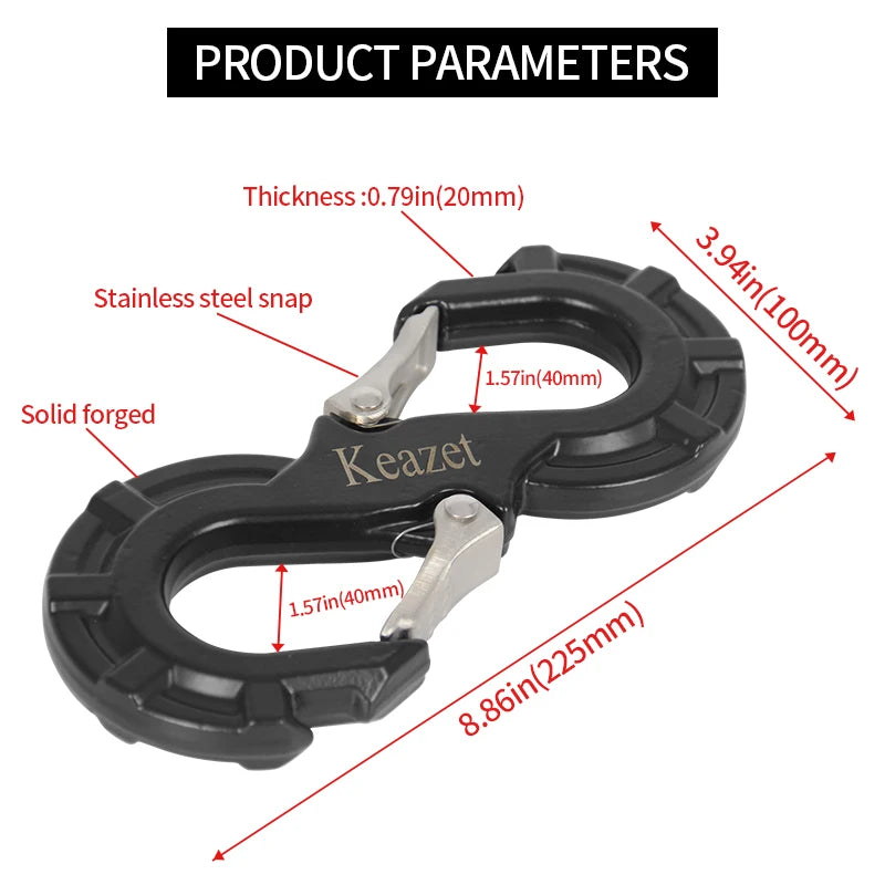 Car Trailer Hitch Solid Forged S-shaped Tow Hook Towing Device 4x4 off Road Refit Accessories Pintle Hook Emergency Rescue Parts 4