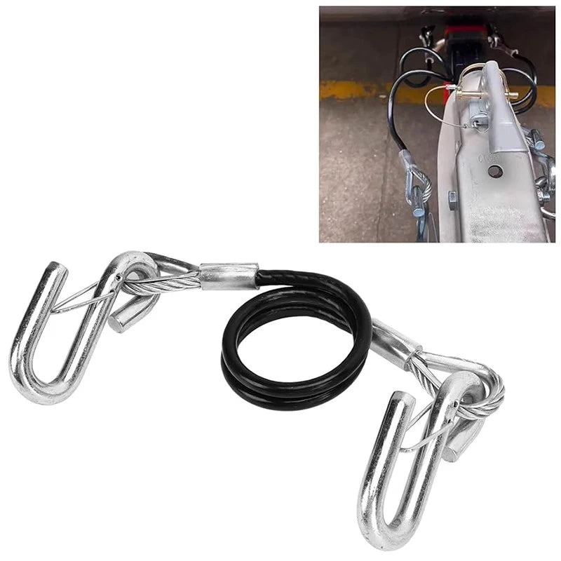 3500LBS Spring Steel Wire Rope Trailer Safety Rope, Trailer Hitch Accessories 2