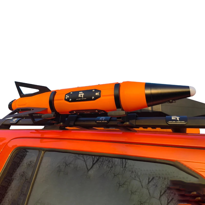 New Missile/Rocket Shaped 5L Aluminum Alloy Outdoor Water Tank Portable Fuel Drum 4x4 Trailer Hitch Exterior Car Accessories 1