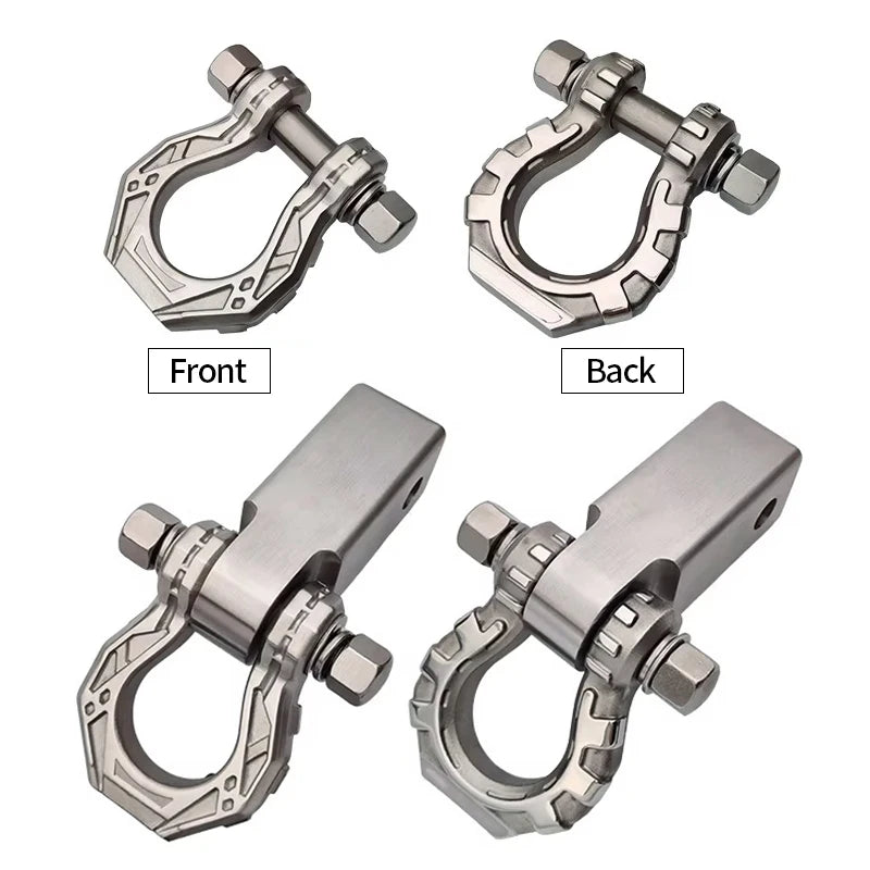 Trailer 304 Stainless Steel Towing Solid Short Arm with Bow Shackle Off-road Parts Trailer Hitch Arm Camping Car Accessories 4